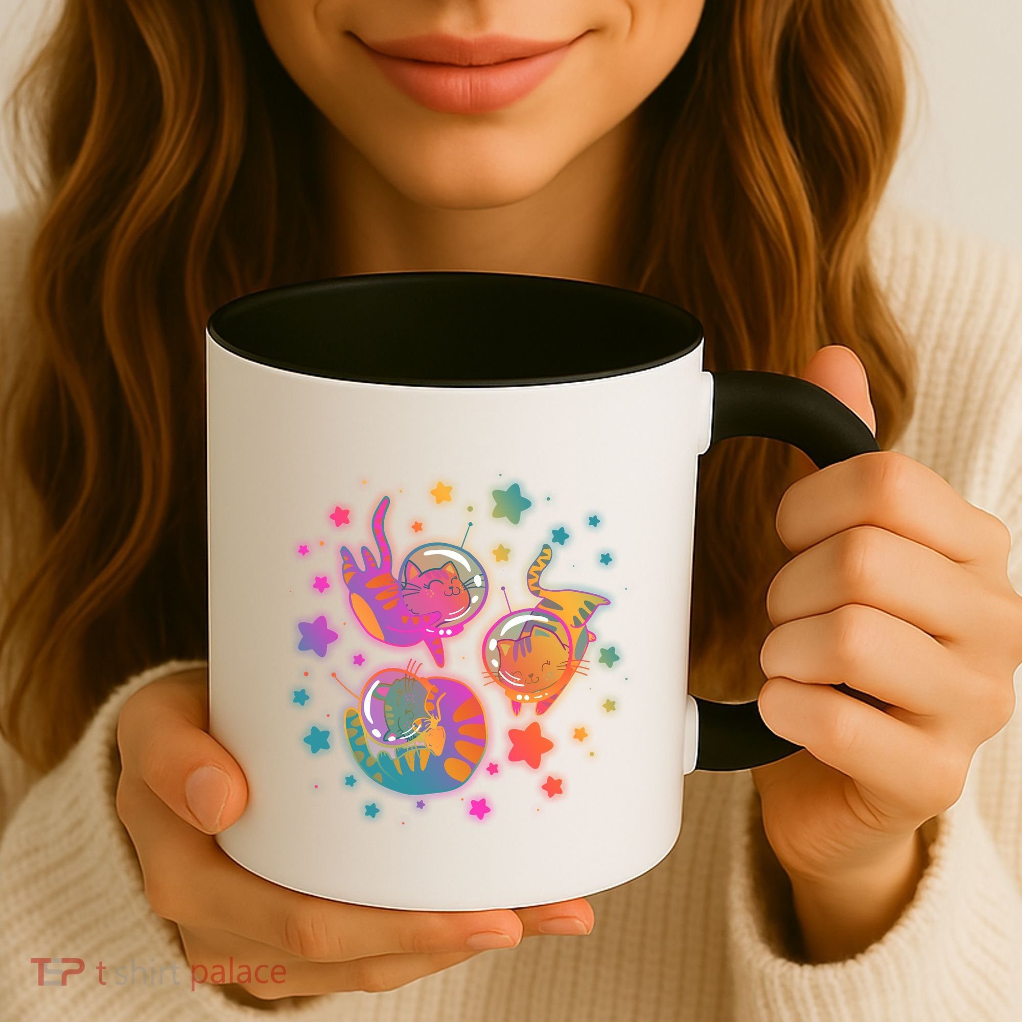 Cute Funny Astronaut Space Kitty Cats Coffee Mug