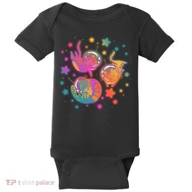 Cute Funny Astronaut Space Kitty Cats Baby Bodysuit