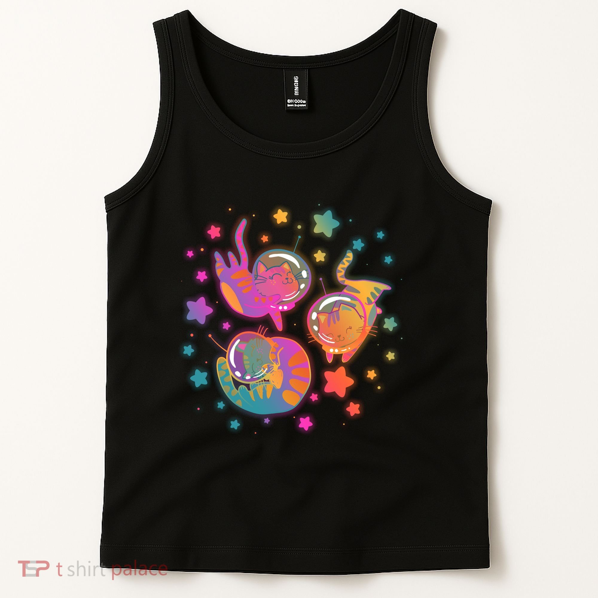 Cute Funny Astronaut Space Kitty Cats Tank Top
