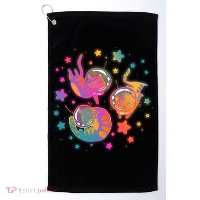 Cute Funny Astronaut Space Kitty Cats Golf Towel