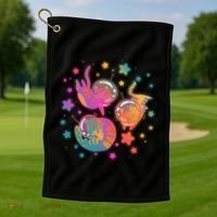 Cute Funny Astronaut Space Kitty Cats Golf Towel thumb 1