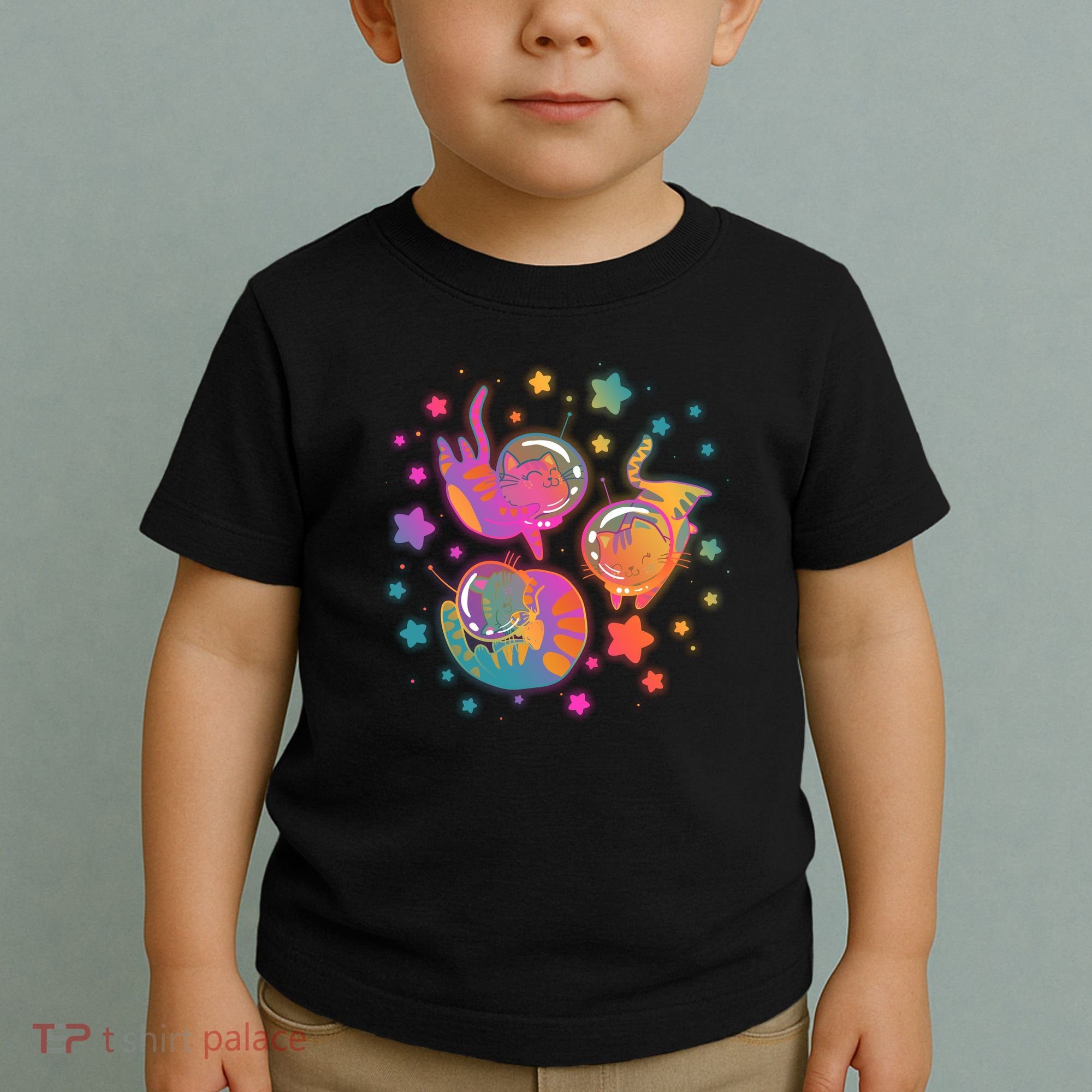 Cute Funny Astronaut Space Kitty Cats Toddler T-Shirt