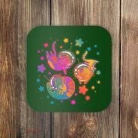 Cute Funny Astronaut Space Kitty Cats Coaster thumb 0