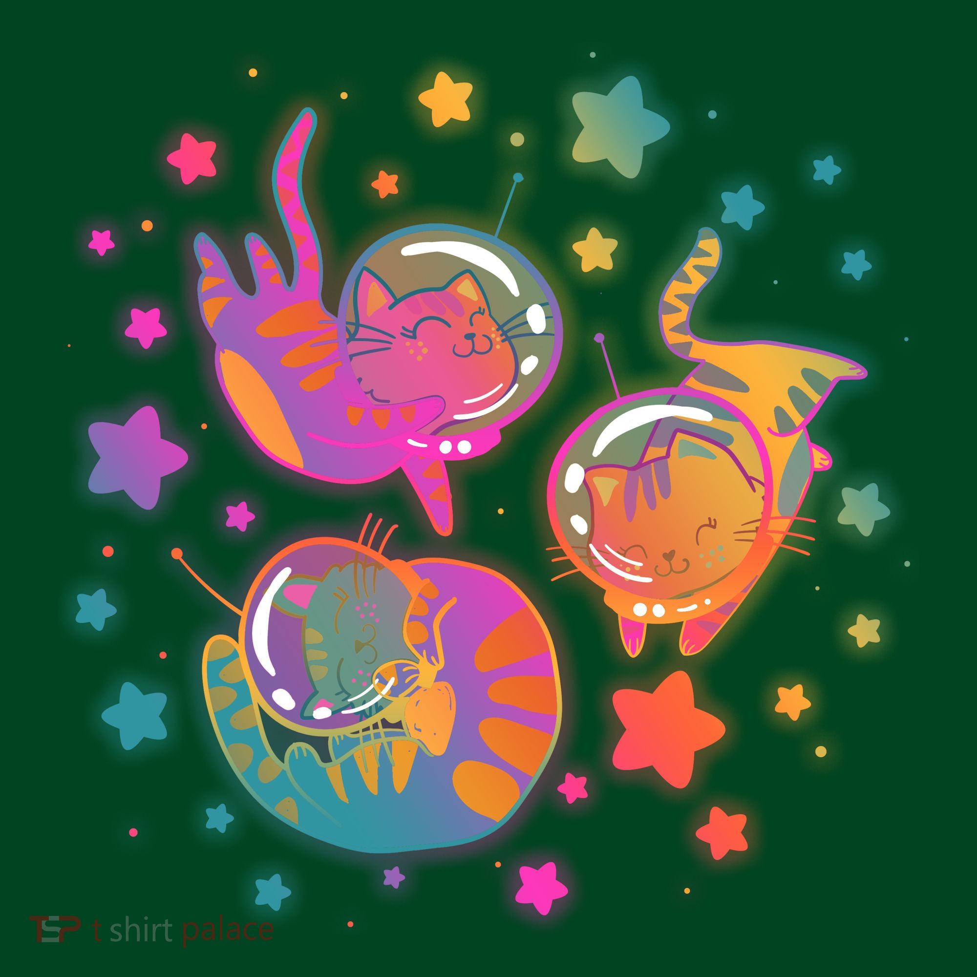 Cute Funny Astronaut Space Kitty Cats Women's T-Shirt