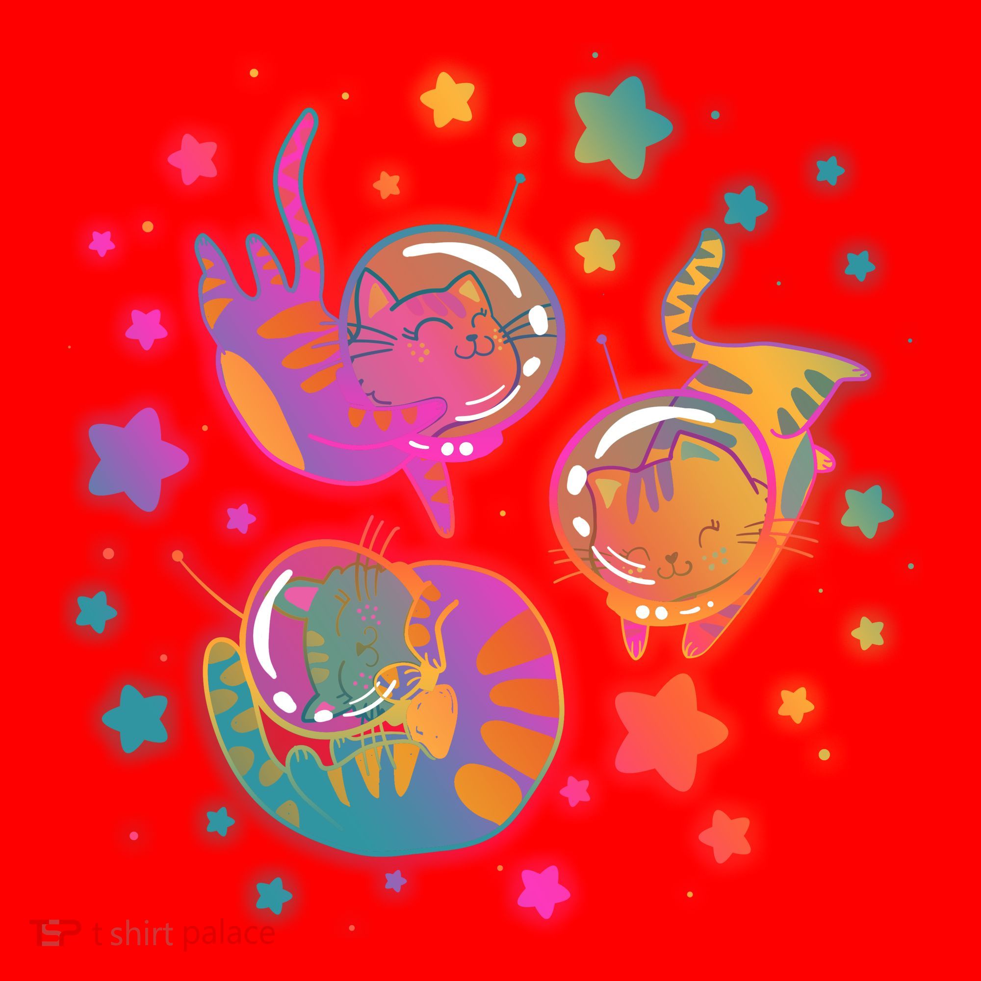 Cute Funny Astronaut Space Kitty Cats Santa Hat
