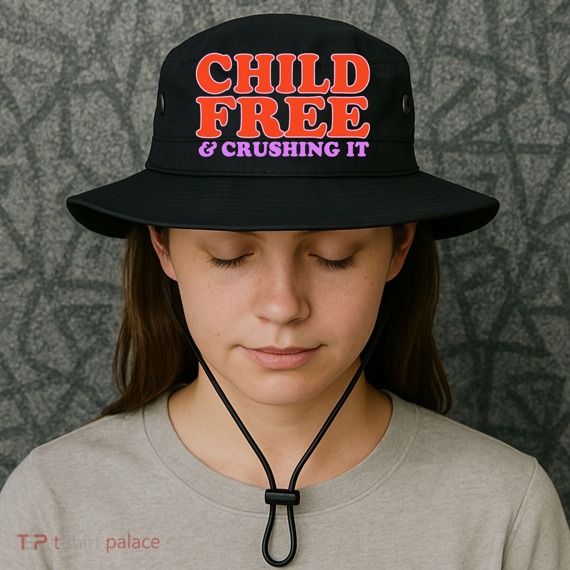 Child Free And Crushing It Funny sayings Bucket Hat