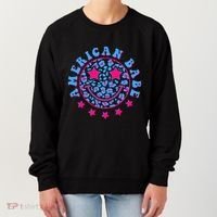 Cute Funny American Babe Leopard Print Smiley Emoji Women's Sweatshirt thumb 0