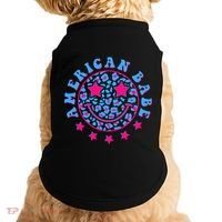 Cute Funny American Babe Leopard Print Smiley Emoji Doggie Tank thumb 0