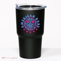 Cute Funny American Babe Leopard Print Smiley Emoji Tumbler thumb 0