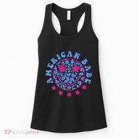 Cute Funny American Babe Leopard Print Smiley Emoji Women's Tank Top thumb 0