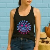 Cute Funny American Babe Leopard Print Smiley Emoji Women's Tank Top thumb 2