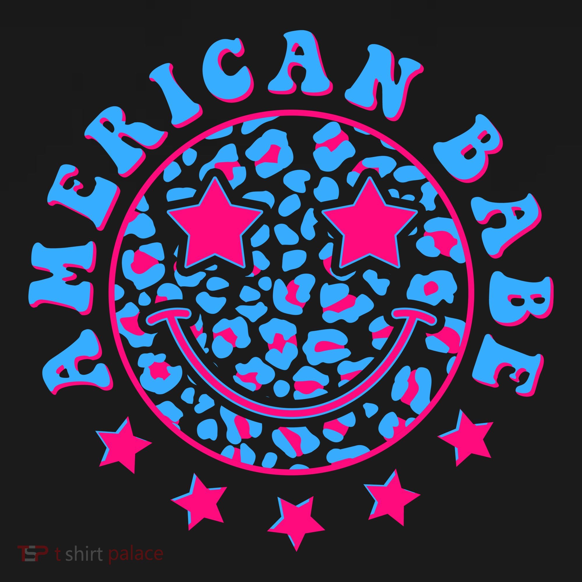 Cute Funny American Babe Leopard Print Smiley Emoji Women's Tank Top