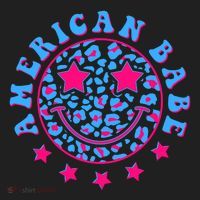 Cute Funny American Babe Leopard Print Smiley Emoji Golf Towel thumb 3