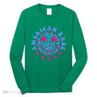 Cute Funny American Babe Leopard Print Smiley Emoji Long Sleeve Shirt thumb 0