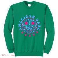 Cute Funny American Babe Leopard Print Smiley Emoji Sweatshirt thumb 0