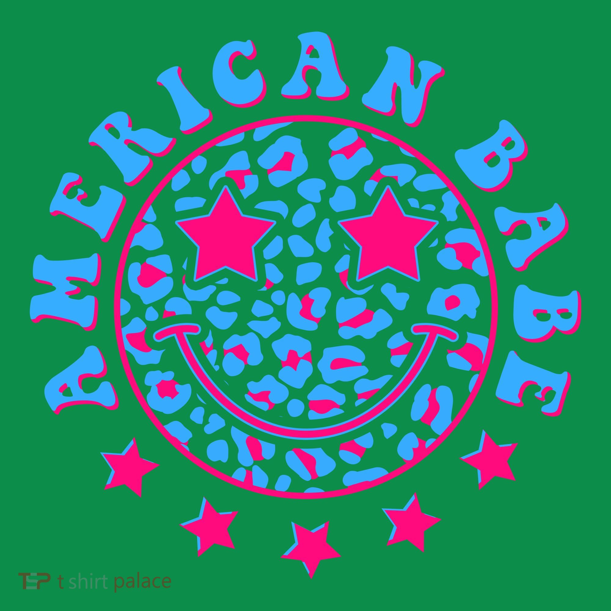 Cute Funny American Babe Leopard Print Smiley Emoji Sweatshirt