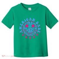 Cute Funny American Babe Leopard Print Smiley Emoji Toddler T-Shirt thumb 0