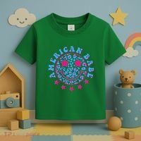 Cute Funny American Babe Leopard Print Smiley Emoji Toddler T-Shirt thumb 3