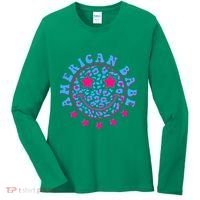 Cute Funny American Babe Leopard Print Smiley Emoji Women's Long Sleeve Shirt thumb 0
