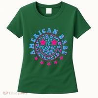 Cute Funny American Babe Leopard Print Smiley Emoji Women's T-Shirt thumb 0