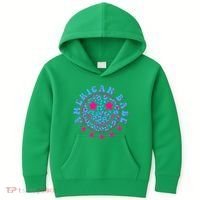Cute Funny American Babe Leopard Print Smiley Emoji Kids Hoodie thumb 0