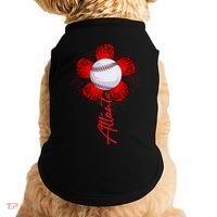 Cute Flower Atlanta Retro Baseball Lover Game Day Doggie Tank thumb 0