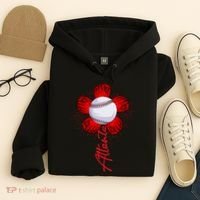 Cute Flower Atlanta Retro Baseball Lover Game Day Hoodie thumb 4