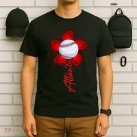 Cute Flower Atlanta Retro Baseball Lover Game Day T-Shirt thumb 6
