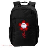 Cute Flower Atlanta Retro Baseball Lover Game Day Backpack thumb 0