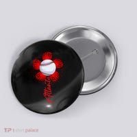 Cute Flower Atlanta Retro Baseball Lover Game Day Button thumb 0
