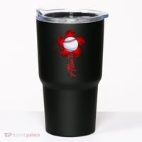 Cute Flower Atlanta Retro Baseball Lover Game Day Tumbler thumb 0