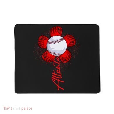 Cute Flower Atlanta Retro Baseball Lover Game Day Mousepad