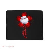 Cute Flower Atlanta Retro Baseball Lover Game Day Mousepad thumb 0