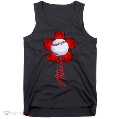 Cute Flower Atlanta Retro Baseball Lover Game Day Tank Top