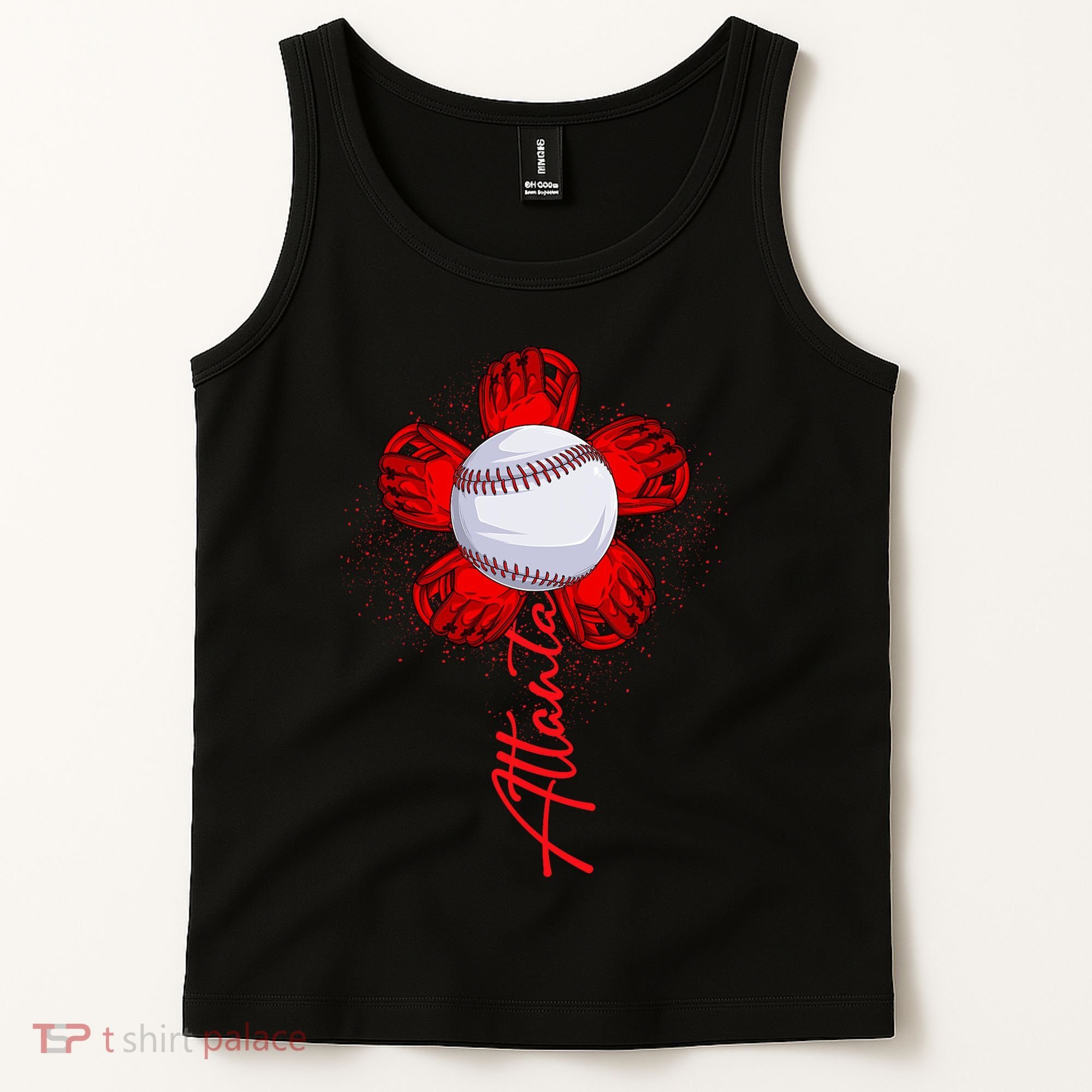 Cute Flower Atlanta Retro Baseball Lover Game Day Tank Top