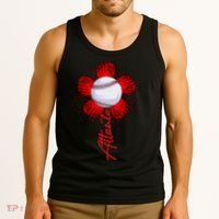 Cute Flower Atlanta Retro Baseball Lover Game Day Tank Top thumb 3