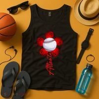 Cute Flower Atlanta Retro Baseball Lover Game Day Tank Top thumb 4
