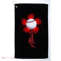 Cute Flower Atlanta Retro Baseball Lover Game Day Golf Towel thumb 0