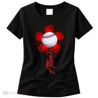 Cute Flower Atlanta Retro Baseball Lover Game Day Women's T-Shirt thumb 0