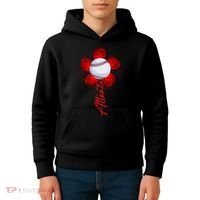 Cute Flower Atlanta Retro Baseball Lover Game Day Kids Hoodie thumb 4