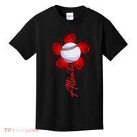 Cute Flower Atlanta Retro Baseball Lover Game Day Kids T-Shirt thumb 0