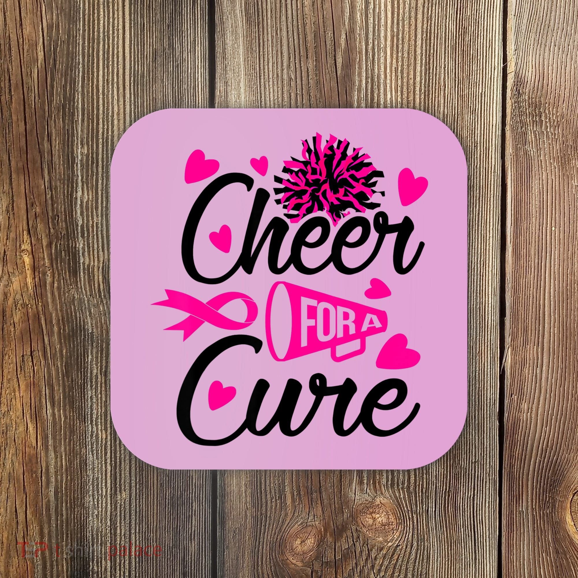Cheer For A Cure Breast Cancer Awareness Coaster