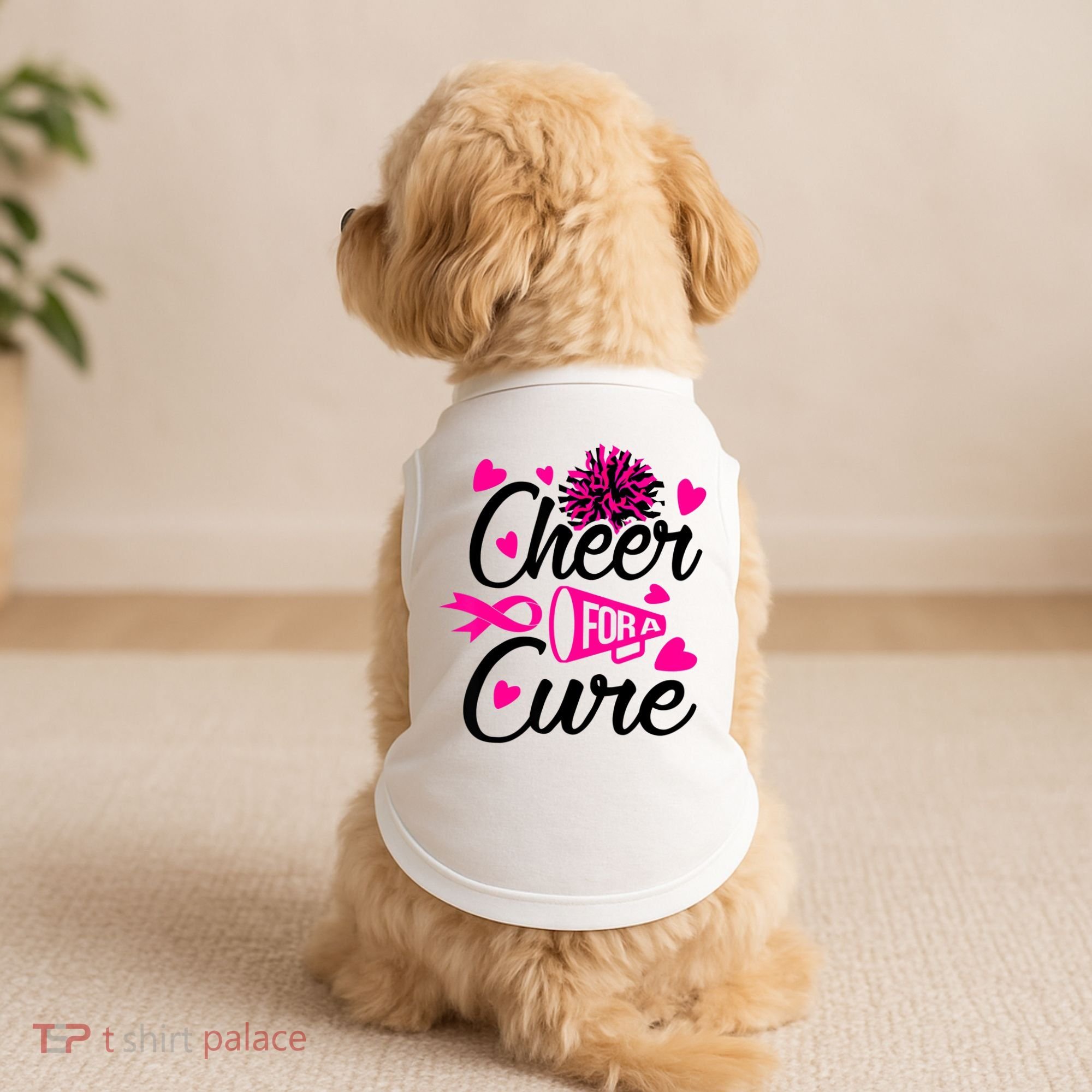 Cheer For A Cure Breast Cancer Awareness Doggie Tank