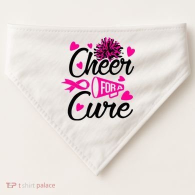 Cheer For A Cure Breast Cancer Awareness USA-Made Doggie Bandana