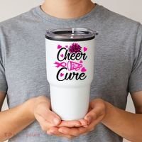 Cheer For A Cure Breast Cancer Awareness Tumbler thumb 2