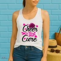 Cheer For A Cure Breast Cancer Awareness Women's Tank Top thumb 2