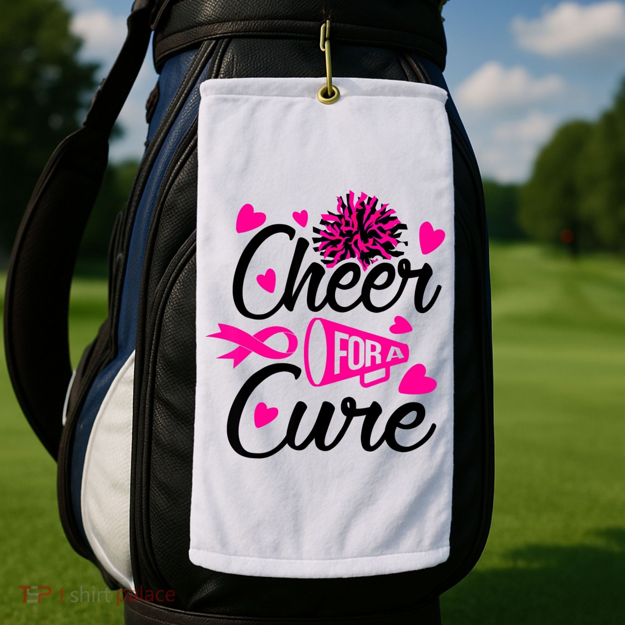 Cheer For A Cure Breast Cancer Awareness Golf Towel