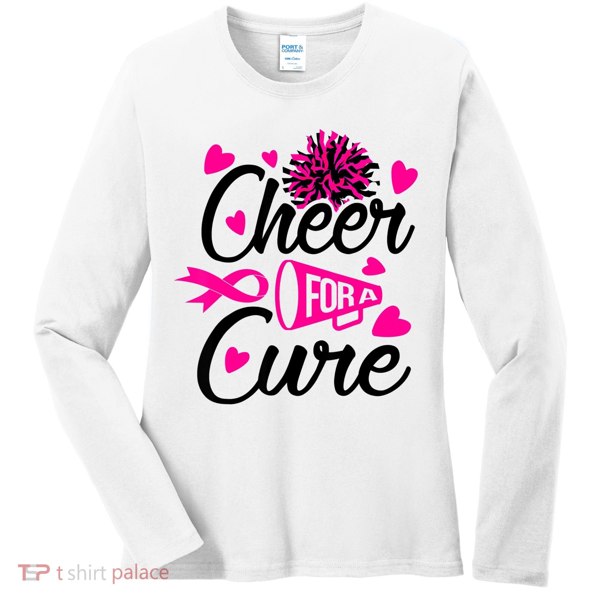 Cheer For A Cure Breast Cancer Awareness Women's Long Sleeve Shirt