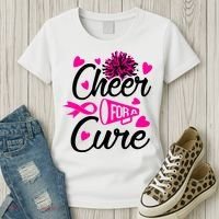 Cheer For A Cure Breast Cancer Awareness Women's T-Shirt thumb 3