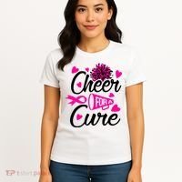 Cheer For A Cure Breast Cancer Awareness Women's T-Shirt thumb 4